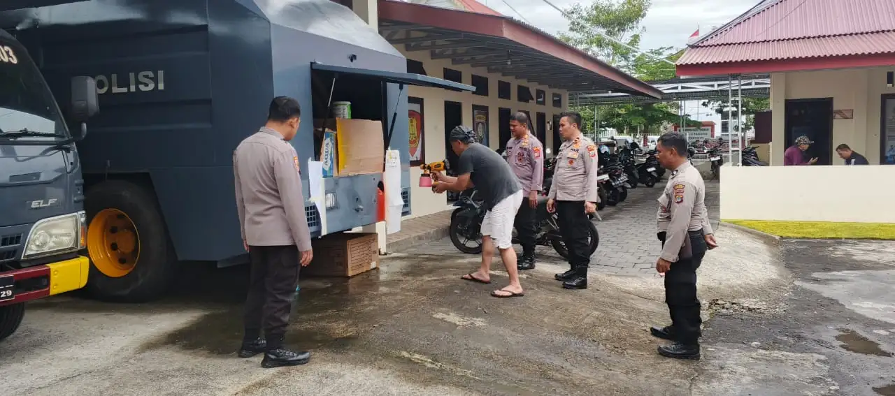 Kasat Samapta Polres Minahasa Laksanakan Pengawasan Pemeliharaan Kendaraan Dinas